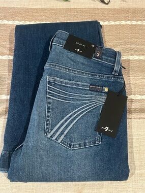 7 For All Mankind Women's Medium Indigo Blue Skinny Jeans